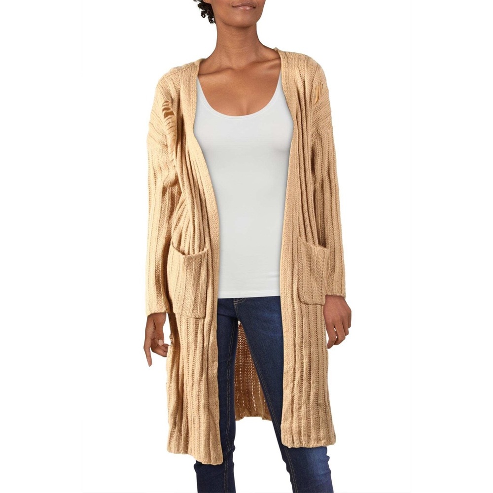 Long distressed cardigan.